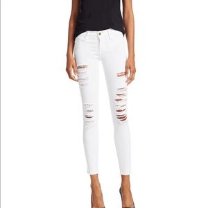 FRAME classic distressed skinny jeans